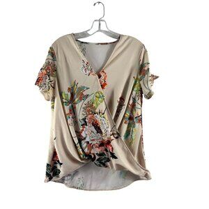 Women's Pink Floral Blouse